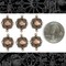 Antiqued Copper Plated Brass Dimpled Floral Cloud Two Ring Connectors - Set of Six - C-2C47